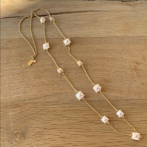 Kate Spade Pink Enamel Pyramid Long Necklace, 32”